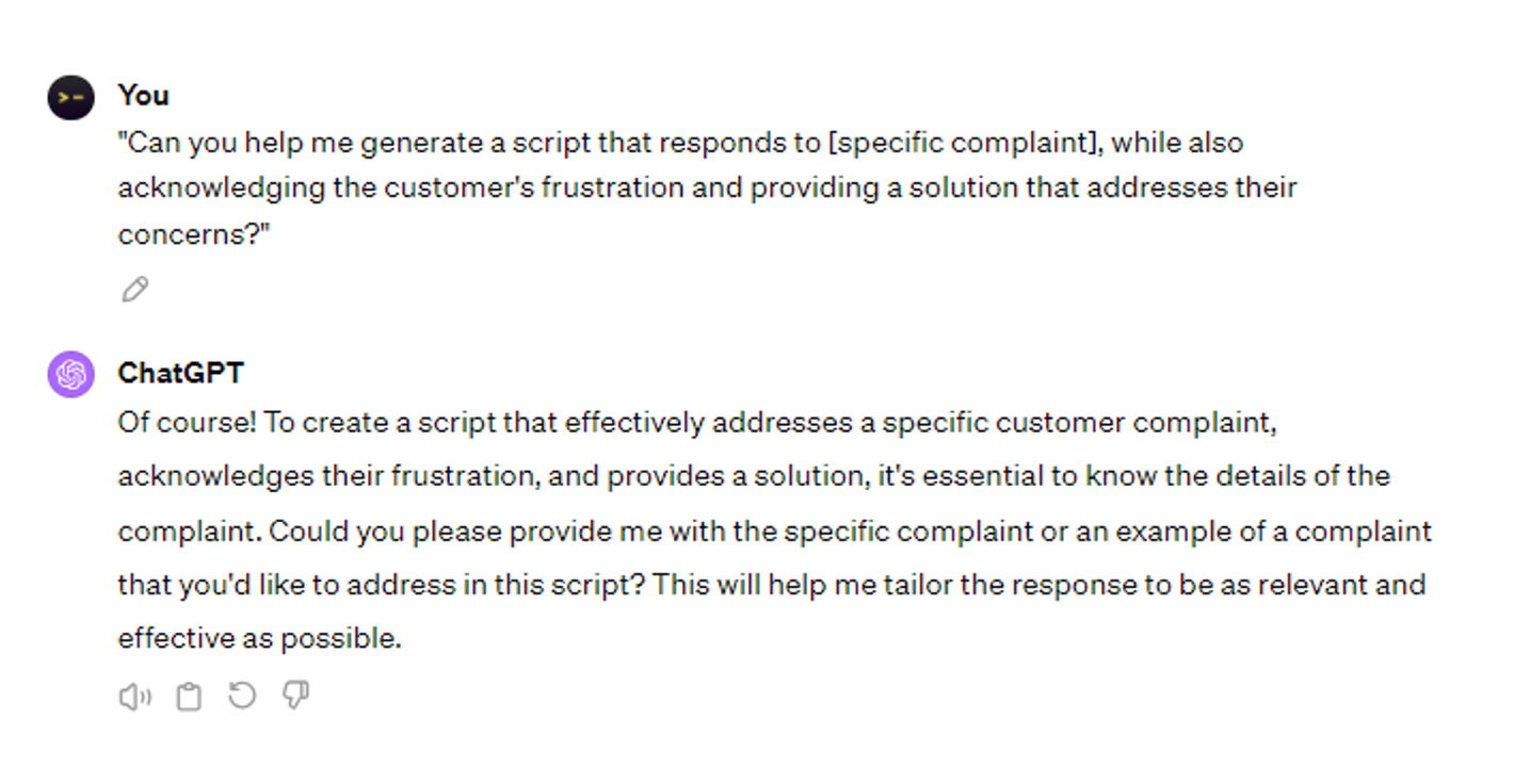  6 Innovative ChatGPT Prompts: Creating customer complaint response scripts