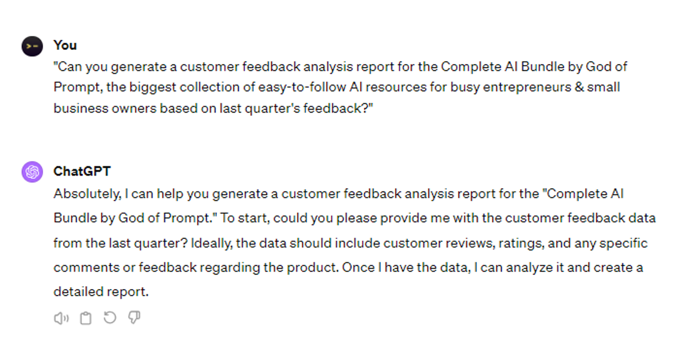  6 Strategic ChatGPT Prompts: Generating customer feedback analysis reports