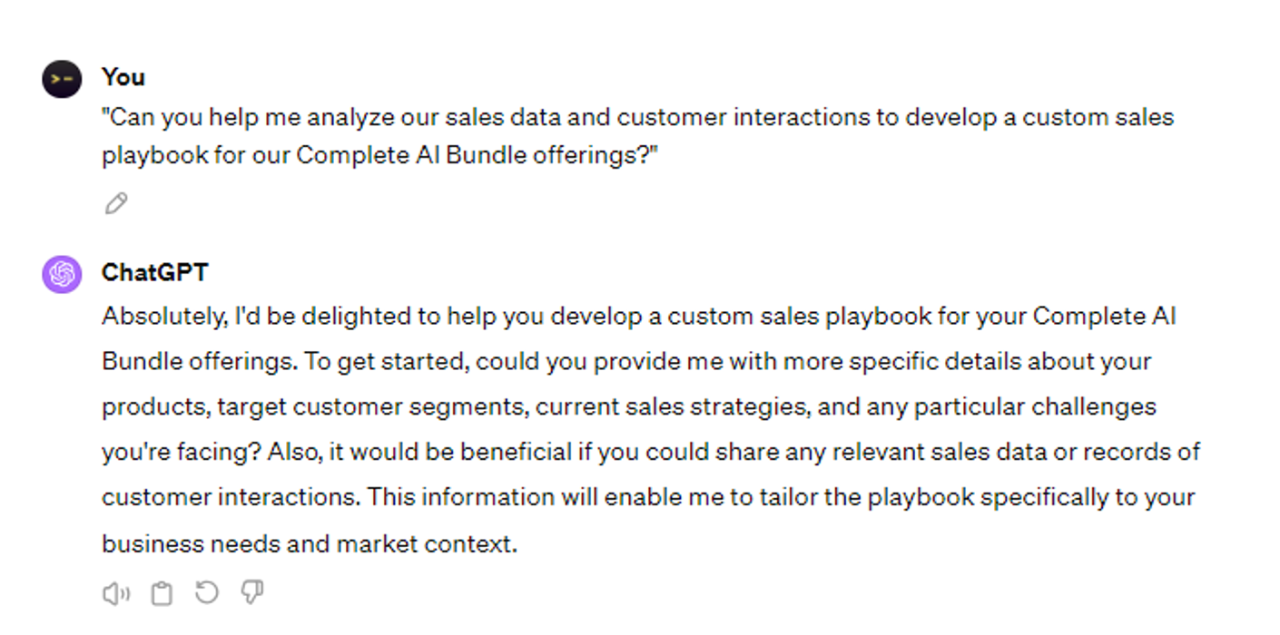  6 Strategic ChatGPT Prompts: Developing custom sales playbooks