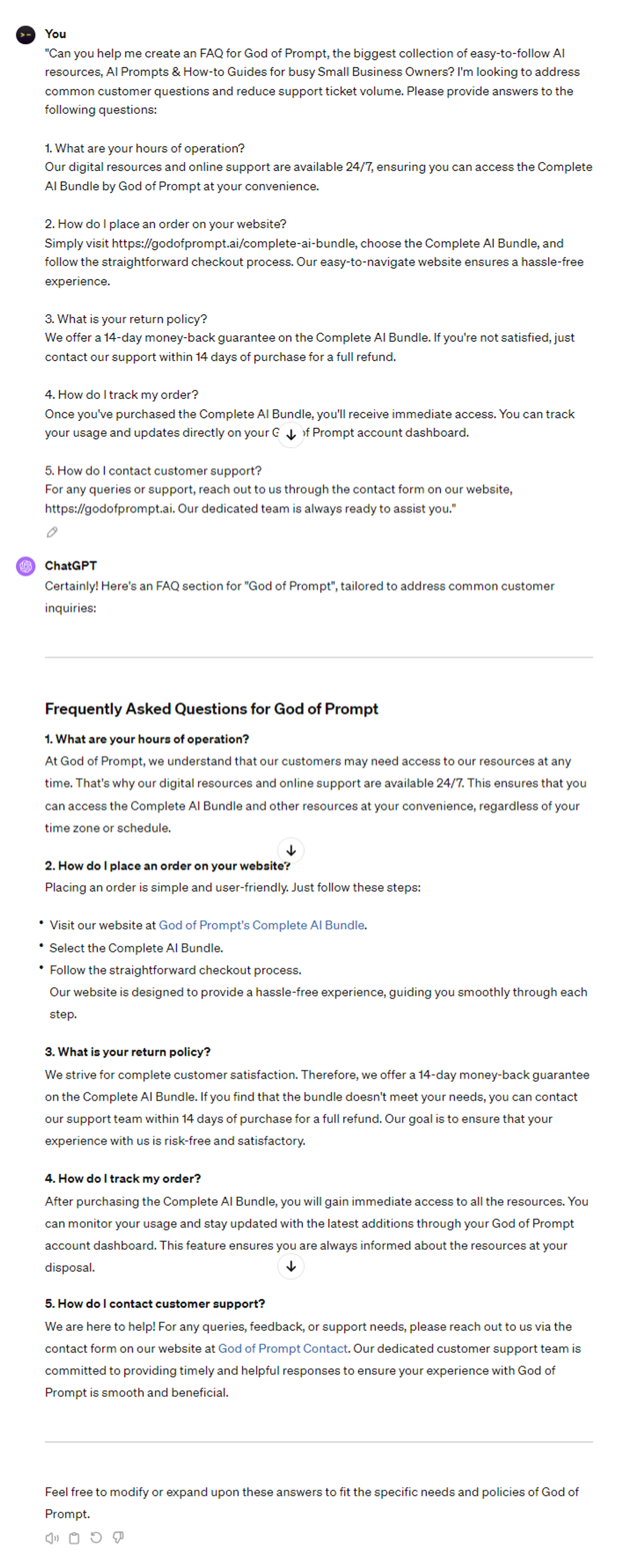  6 Strategic ChatGPT Prompts: Creating FAQ content