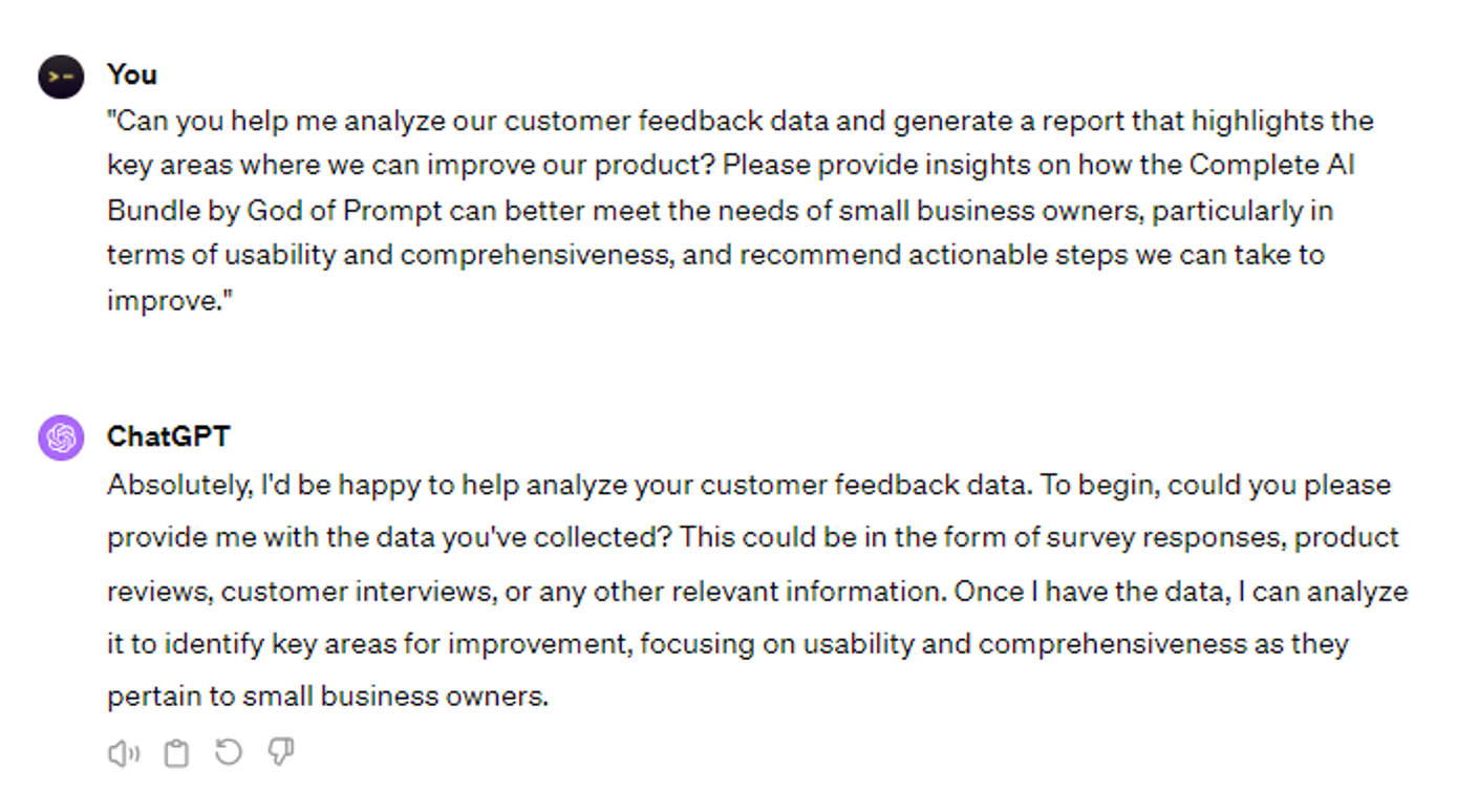  6 Strategic ChatGPT Prompts: Generating product feedback reports