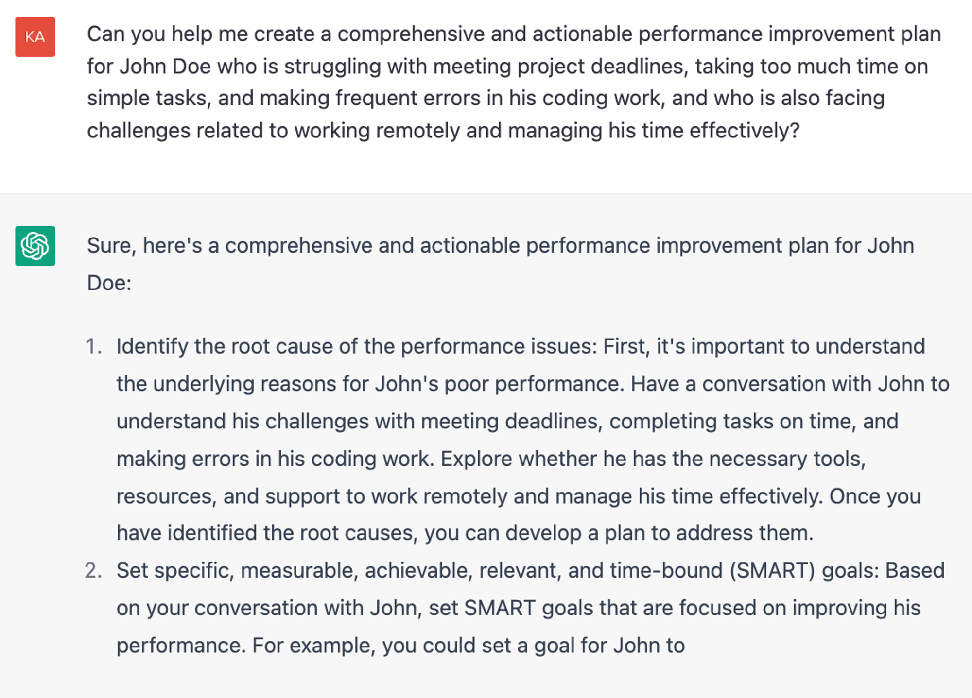  6 Proven ChatGPT Prompts: Creating performance improvement plans