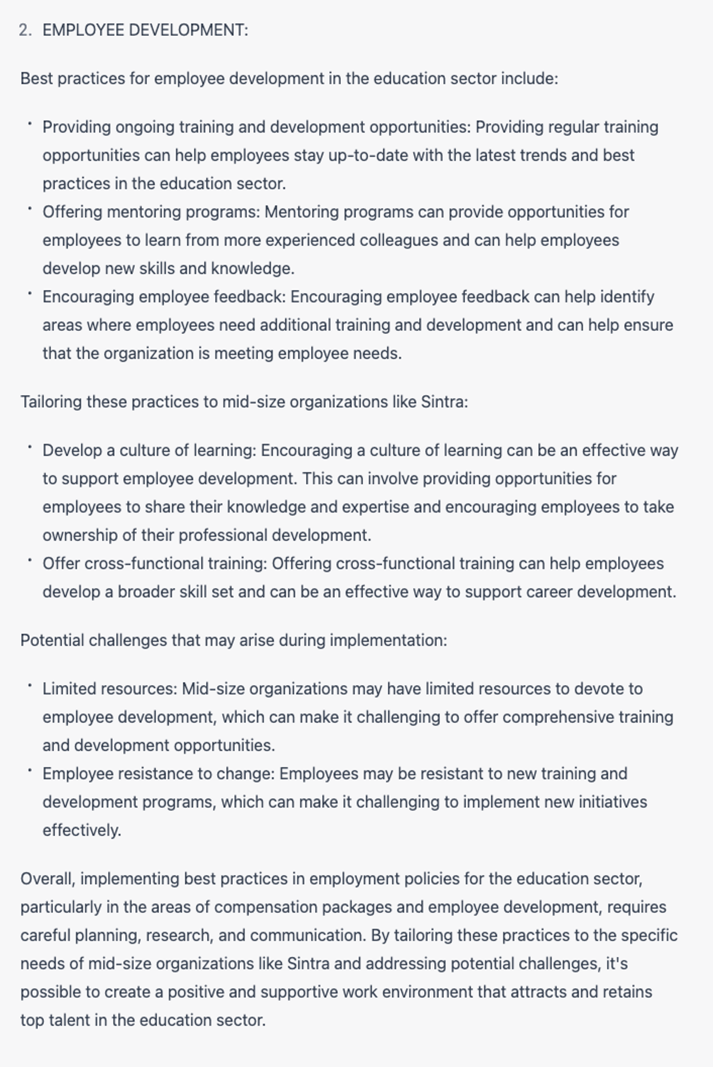  7 Advanced ChatGPT Prompts: Developing employment policies