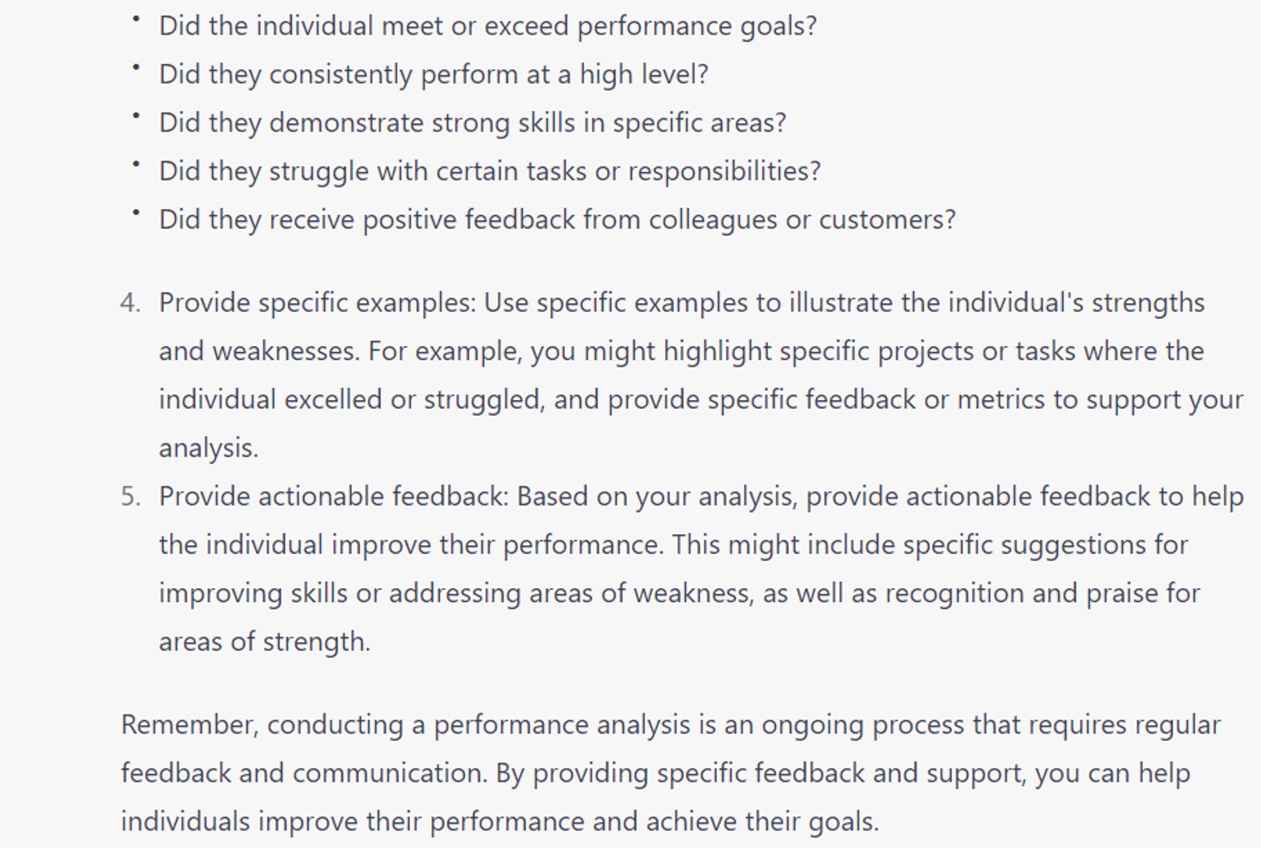  7 Proven ChatGPT Prompts: Provide team with feedback on individual performance