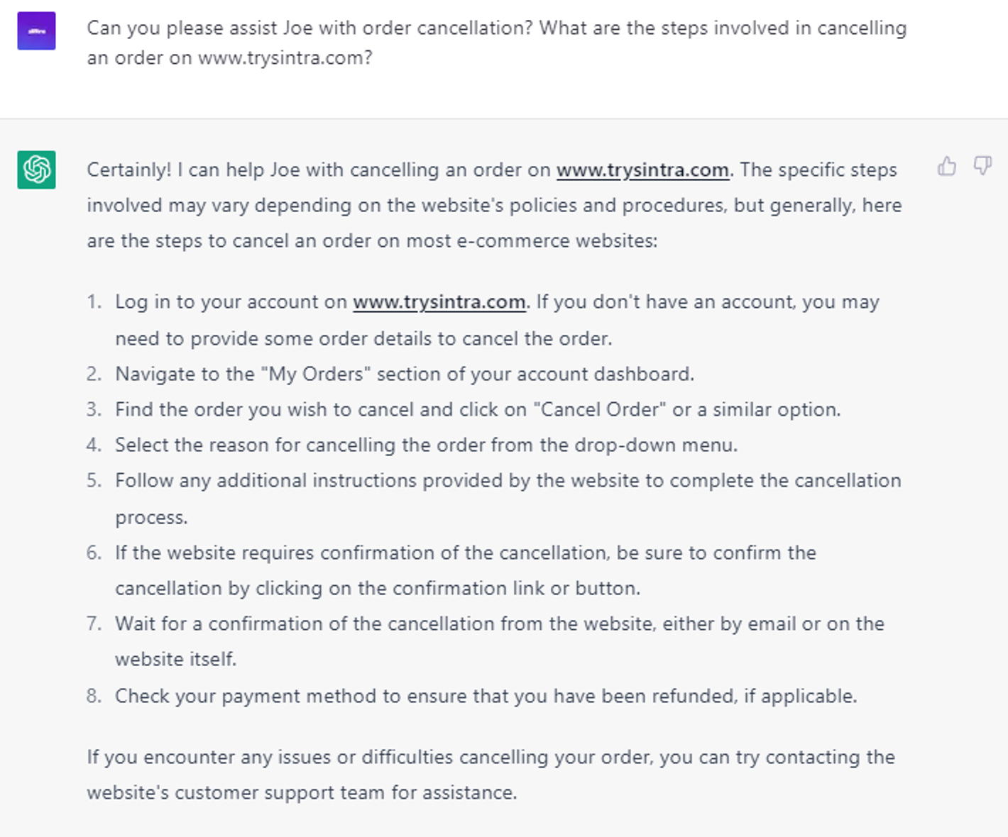  6 Advanced ChatGPT Prompts: Helping with order cancellations