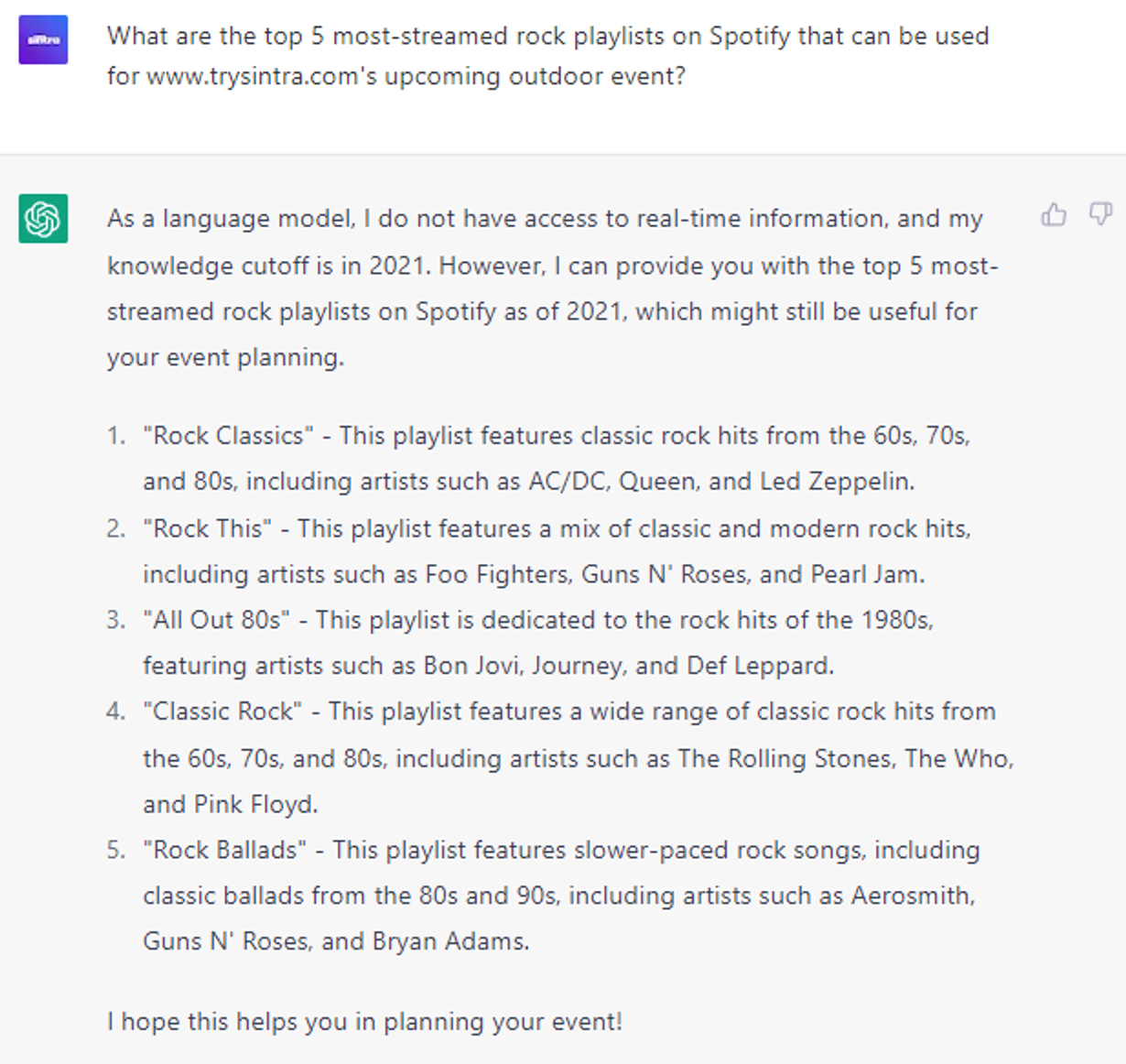  6 Advanced ChatGPT Prompts: Creating Spotify playlist suggestions