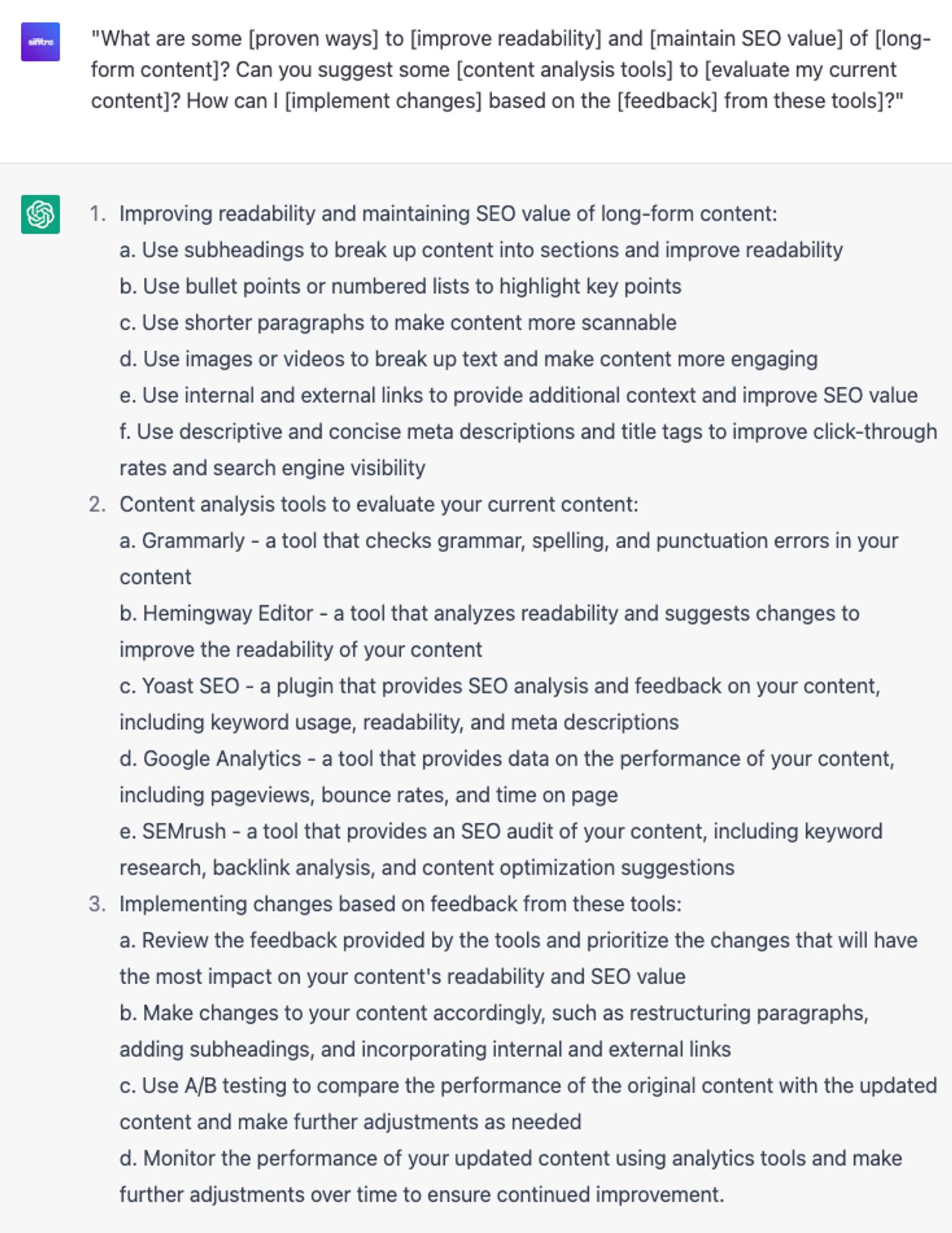  6 Expert ChatGPT Prompts: Developing SEO content