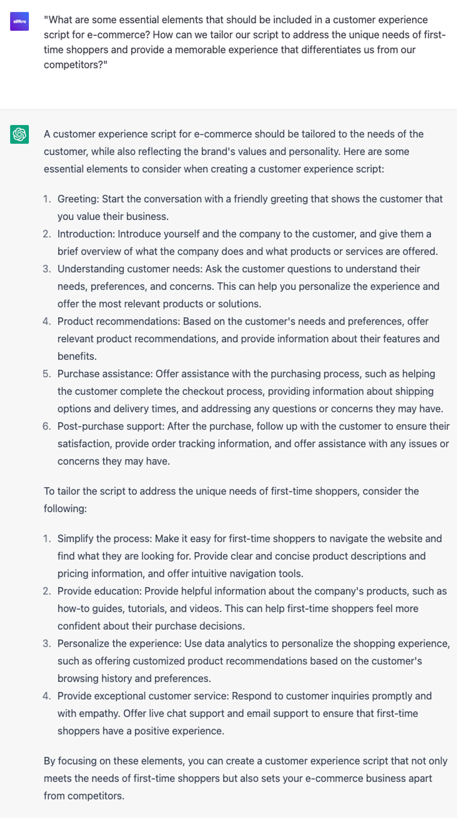  6 Expert ChatGPT Prompts: Developing customer experience scripts