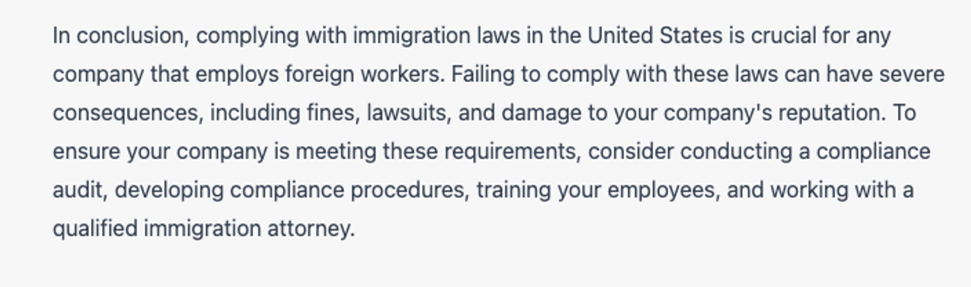  7 Expert ChatGPT Prompts: Developing immigration compliance strategies
