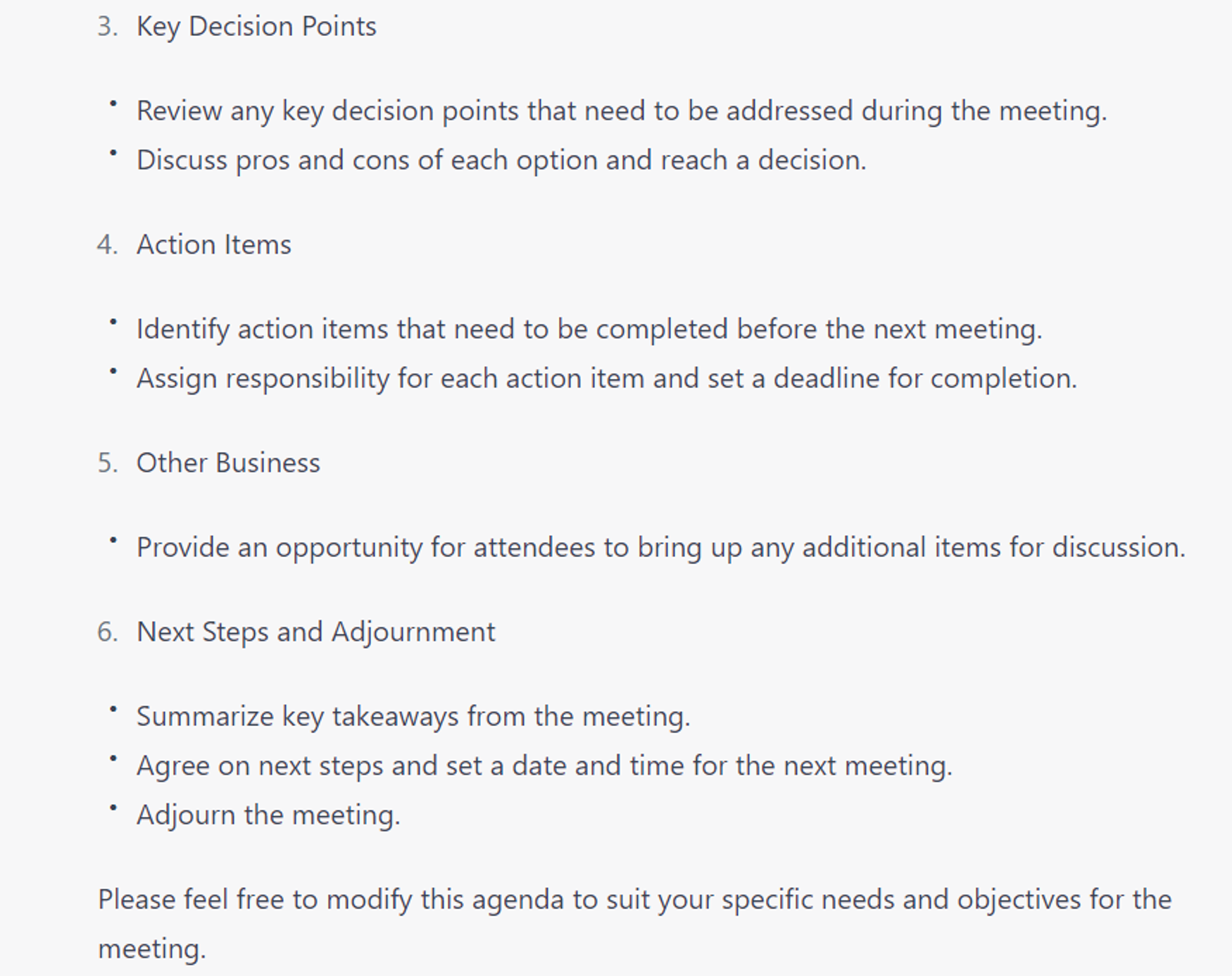  7 Strategic ChatGPT Prompts: Request meeting agenda from client