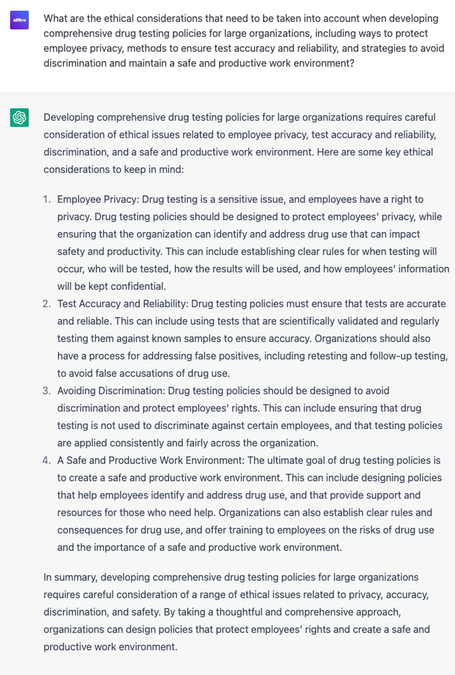  6 Strategic ChatGPT Prompts: Developing drug testing policies