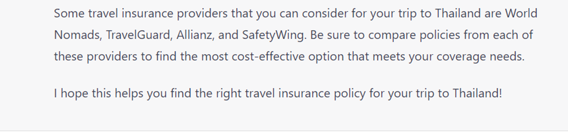  7 Advanced ChatGPT Prompts: Recommend travel insurance