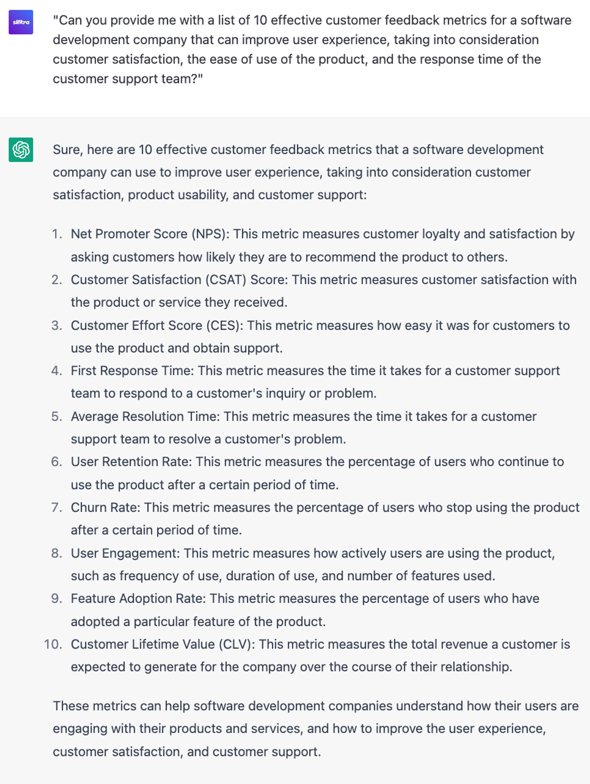  6 Expert ChatGPT Prompts: Developing customer feedback metrics