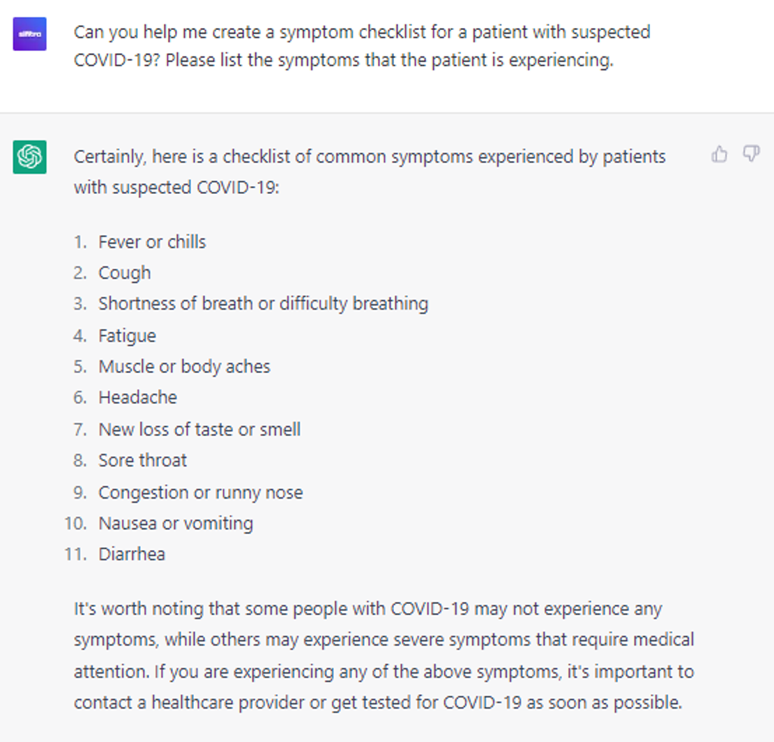  6 Advanced ChatGPT Prompts: Writing symptom checklists