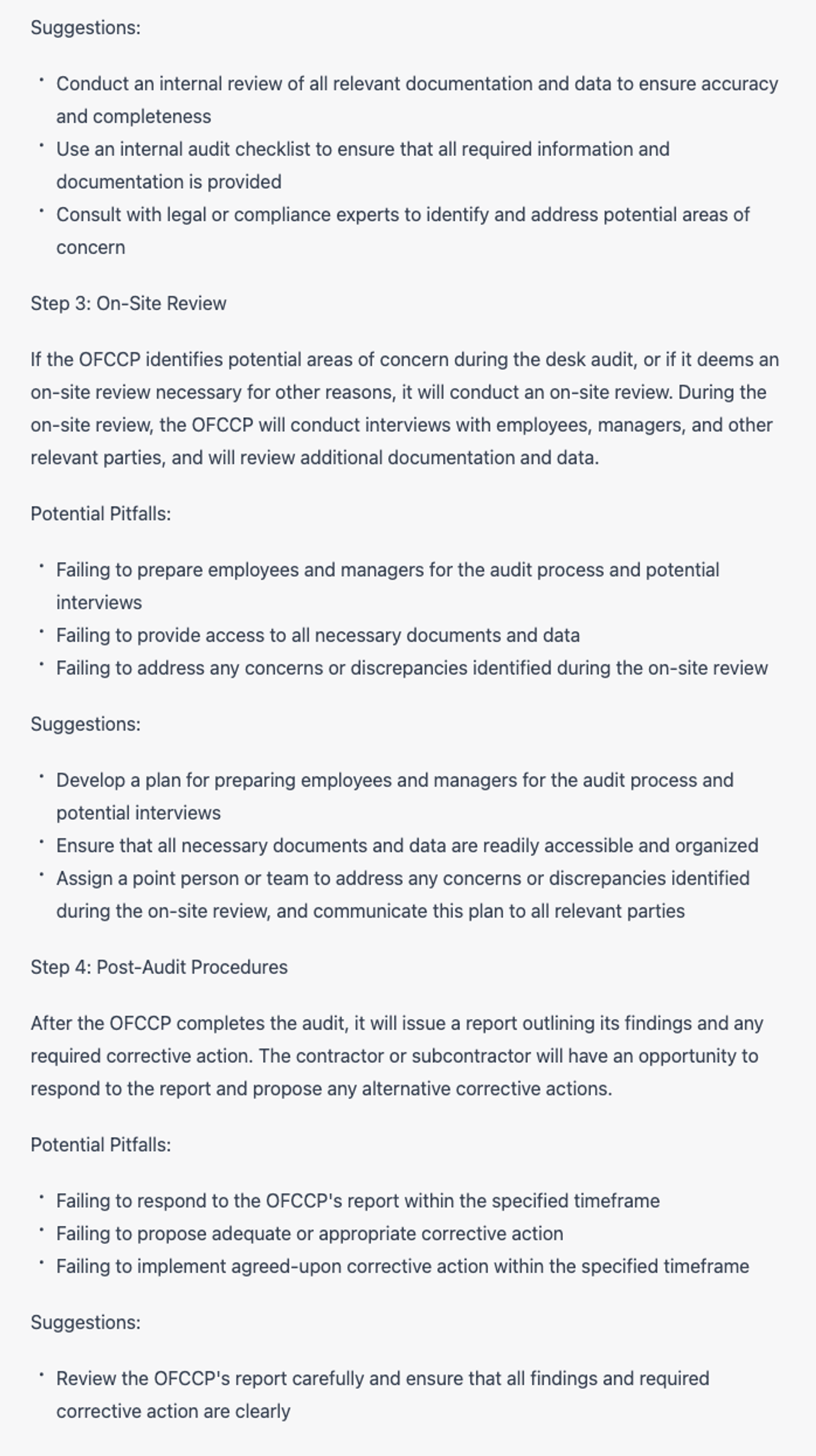  7 Innovative ChatGPT Prompts: Conducting OFCCP audit preparations