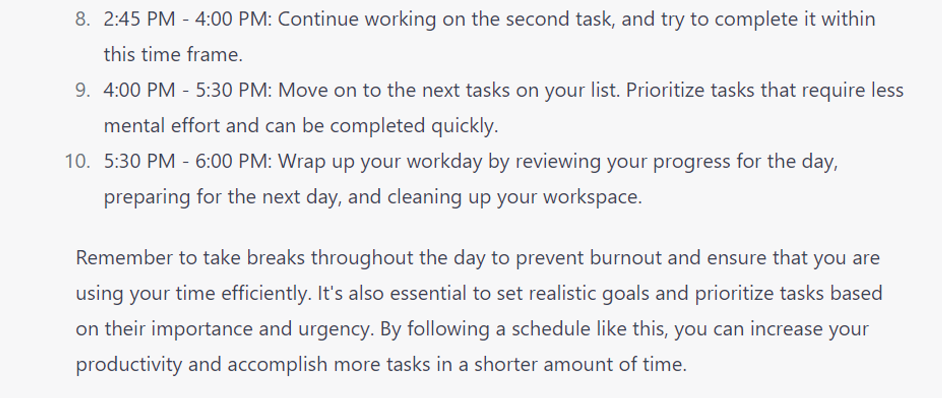  7 Proven ChatGPT Prompts: Plan a productive workday schedule