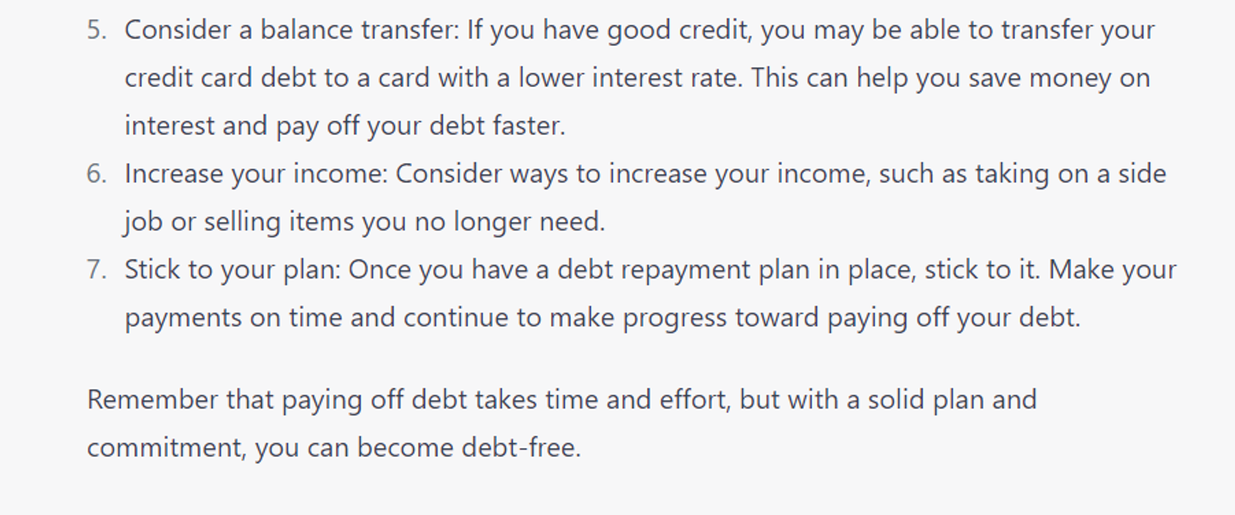  7 Proven ChatGPT Prompts: Help create debt repayment