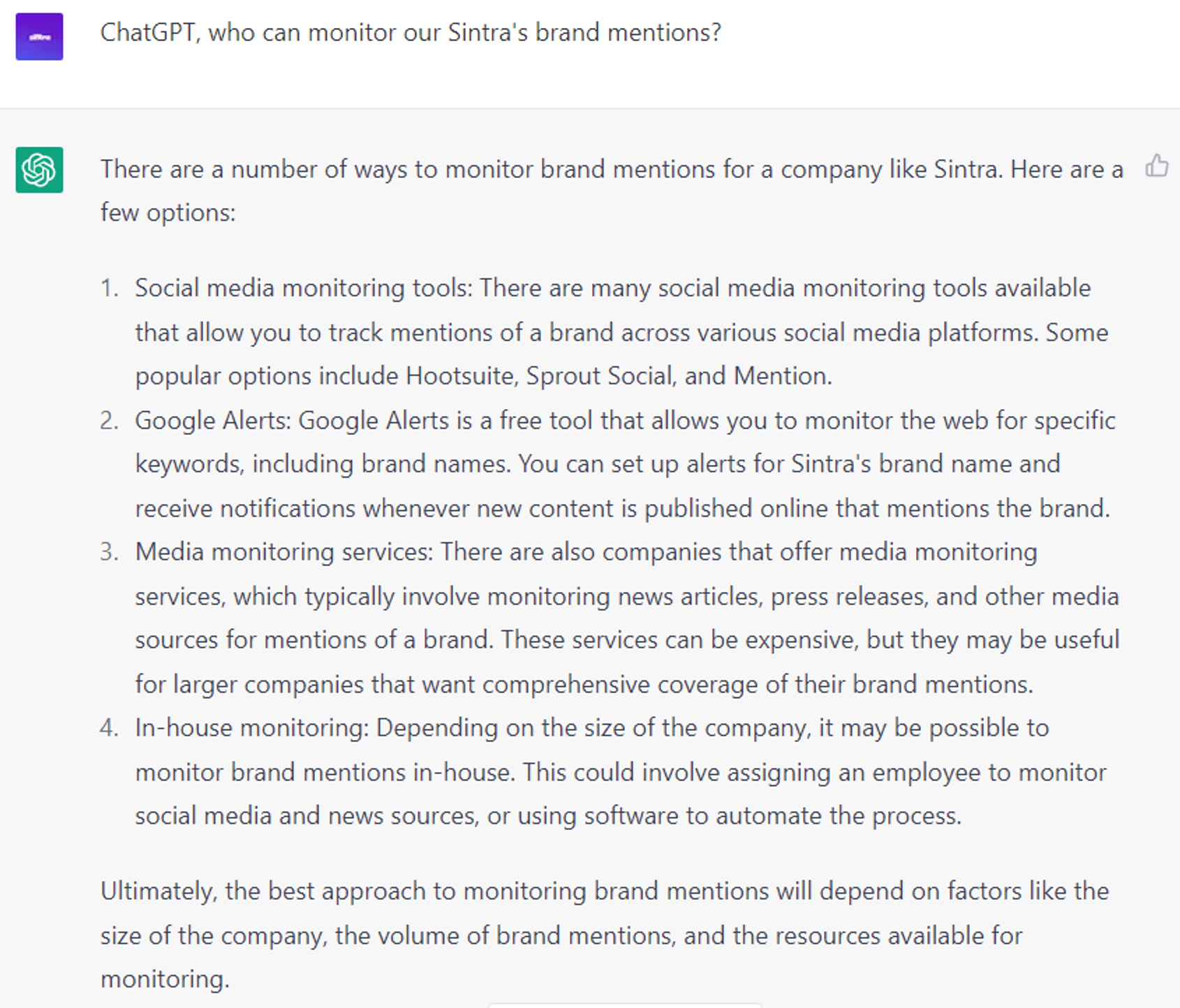  6 Expert ChatGPT Prompts: Monitoring brand mentions