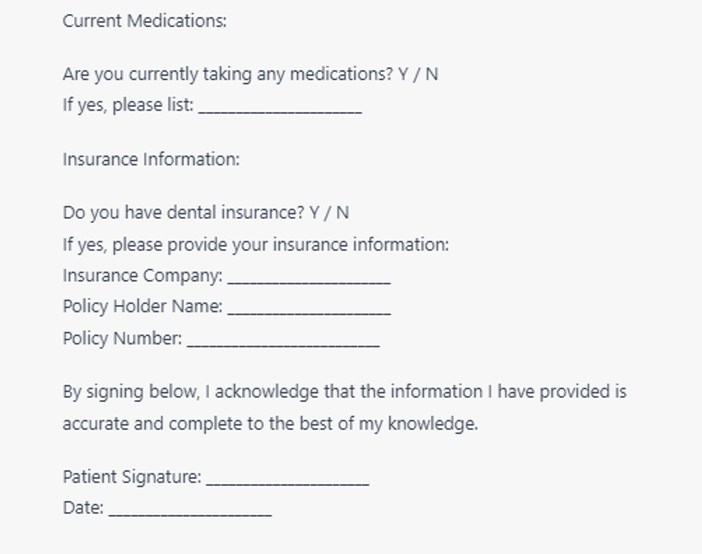  7 Advanced ChatGPT Prompts: Generating patient intake forms