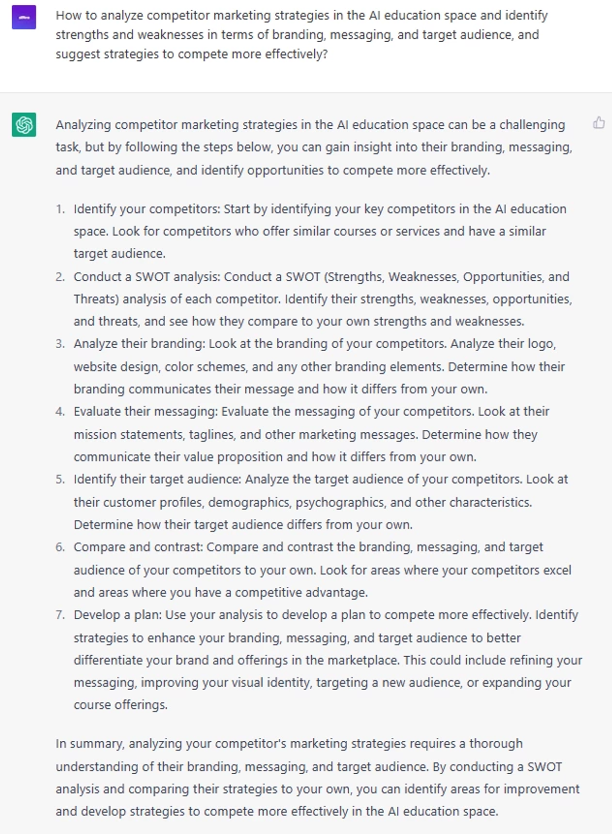  7 Strategic ChatGPT Prompts: Tracking competitor activities